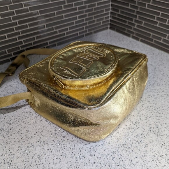 LEGO Gold Shiny Metallic Crossbody Bag Purse Tote 10 X 10 X 4 - Picture 8 of 16